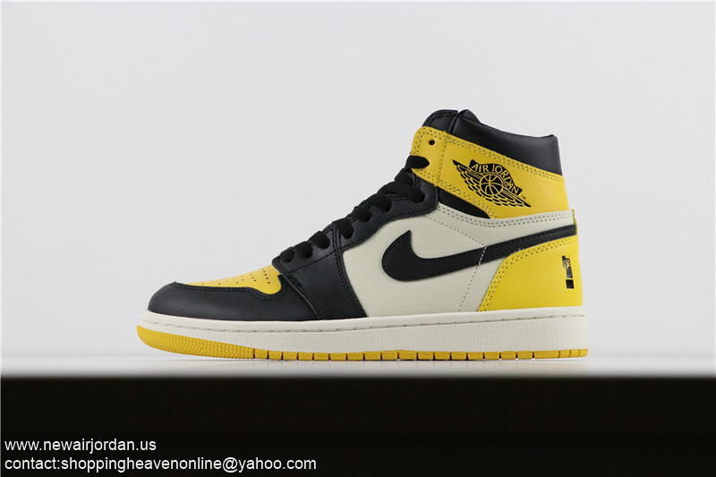 SHINEDOWN X AIR JORDAN 1 RETRO HIGH OG ATTENTION ATTENTION MJ YELLOW BLACK SNEAKERS 36-46